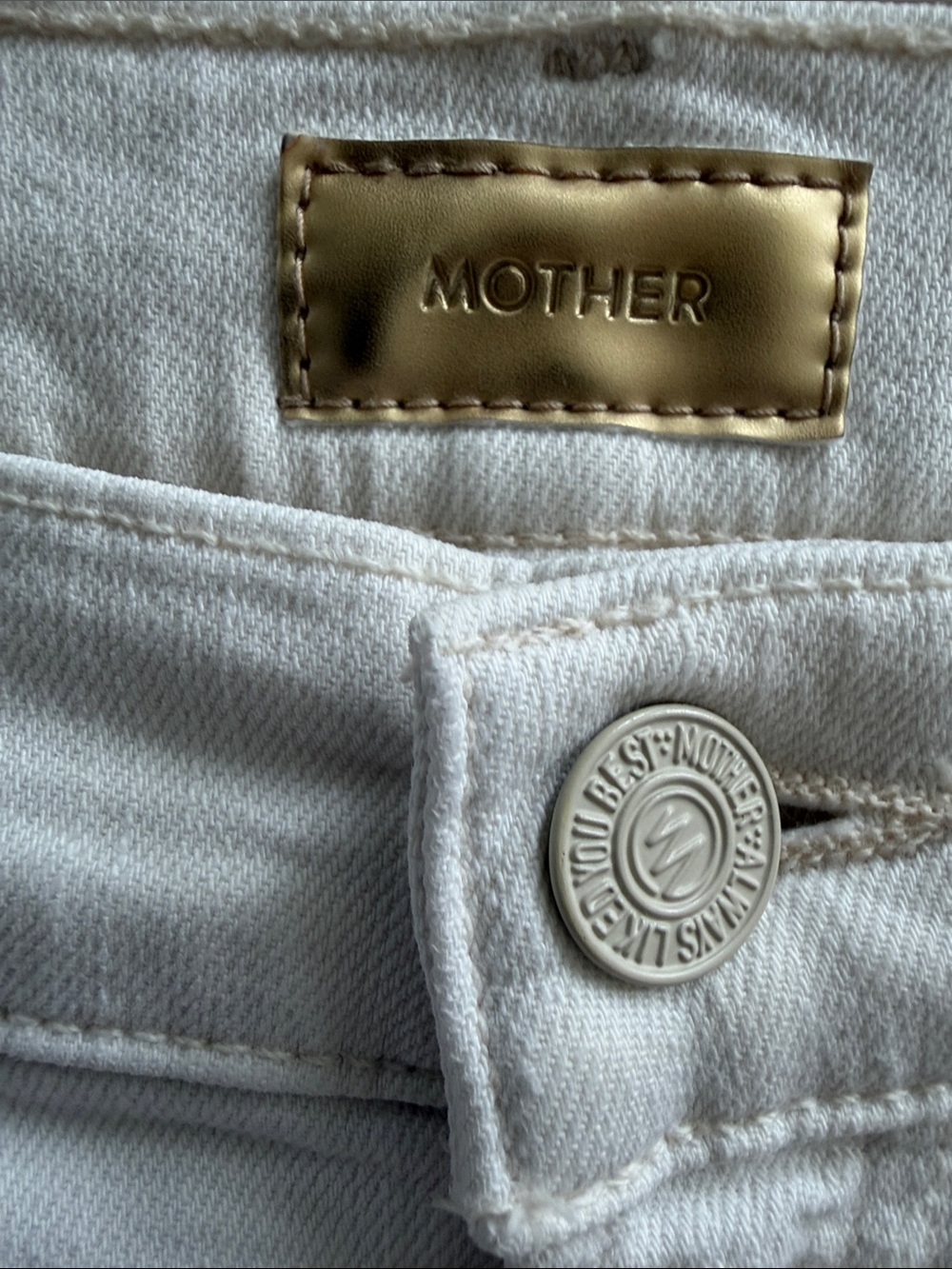 MOTHER The Rascal Ankle Snippet in Whipping the Cream Jeans Size 26 Fray Hem USA - Picture 3 of 8